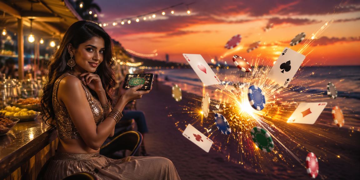 Night market scene with mobile gaming in Chennai